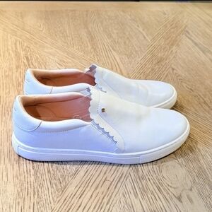 KATE SPADE Aleta Slip-On Leather Sneakers Women's Size 10B White